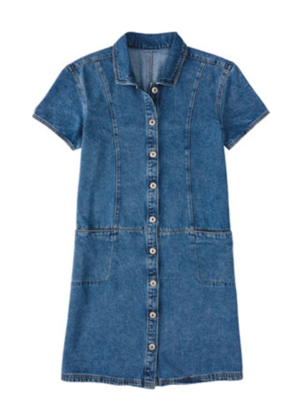Blue Buttons Jean Dress